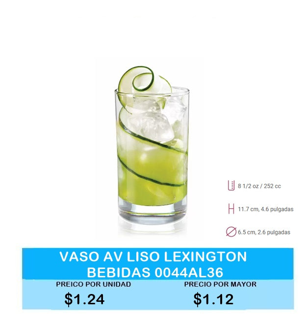 VASO AV LISO LEXINGTON BEBIDAS 0044AL48
