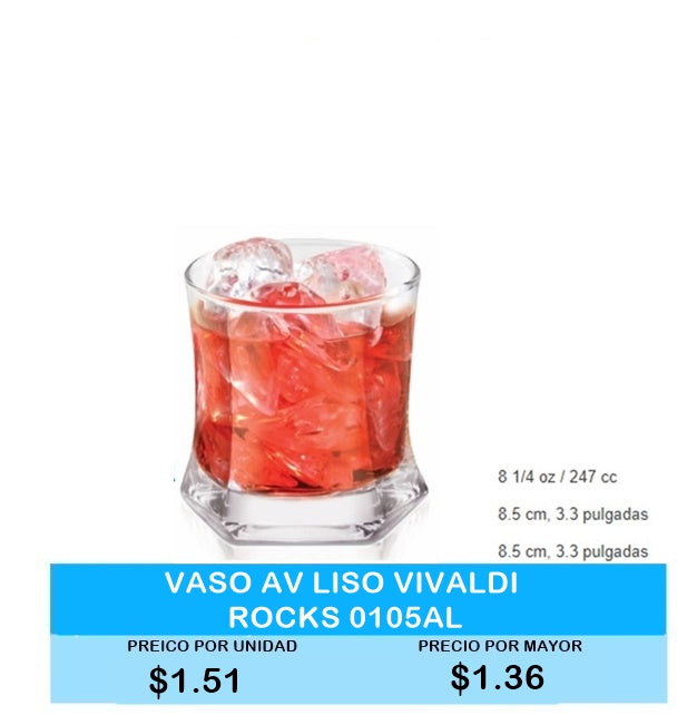 VASO AV LISO VIVALDI ROCKS WHISKY 0105AL