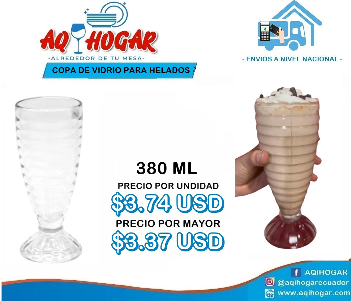 Copa de Vidrio para Helados