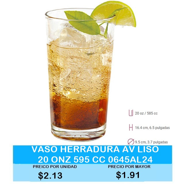 Vaso Herradura AV Liso 20 ONZ 595CC