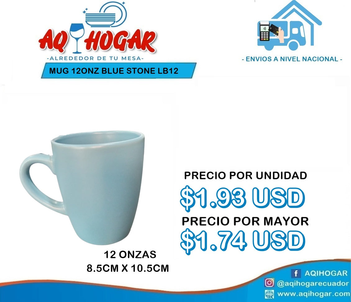 MUG 12 ONZ AZUL STONE LB12