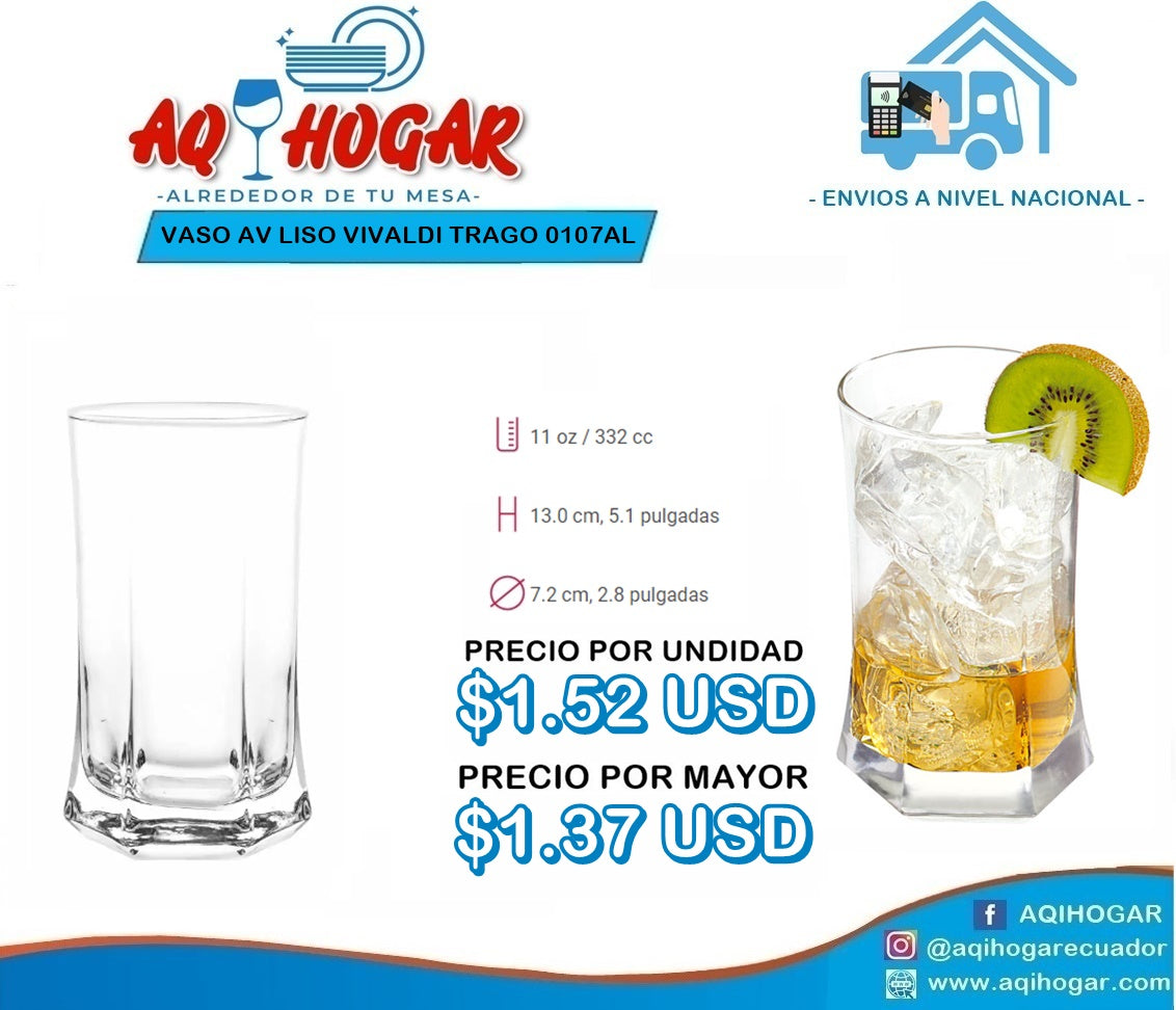 Vaso AV Liso Vivaldi Trago 0107 Al