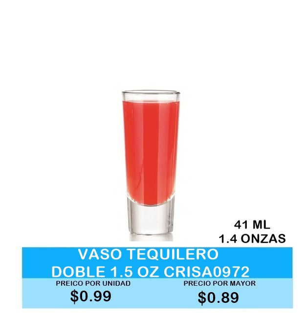 Vaso Tequilero Doble 1.5 oz Crisa 0972