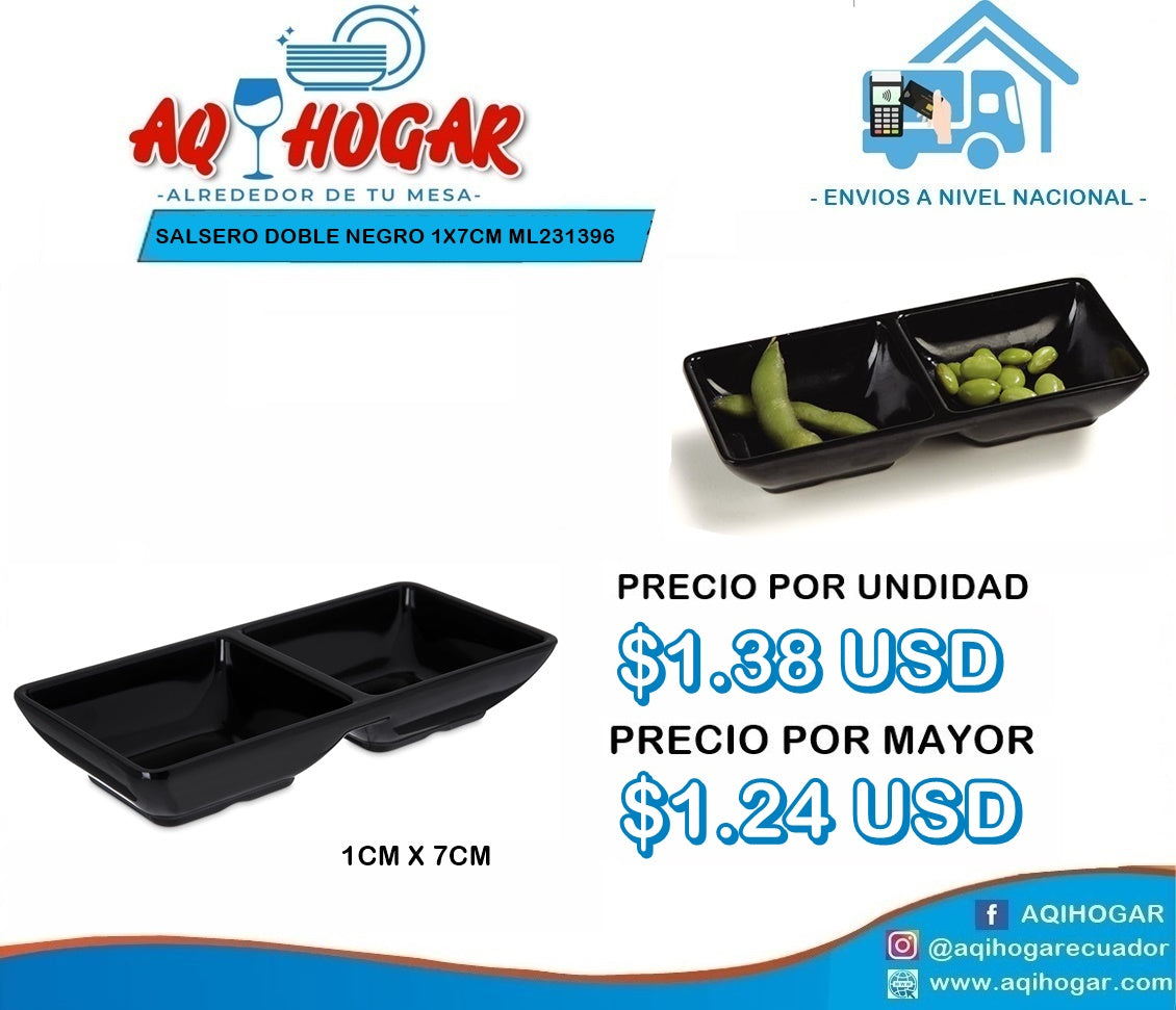 Salsero Doble negro 1X7CM ML231396
