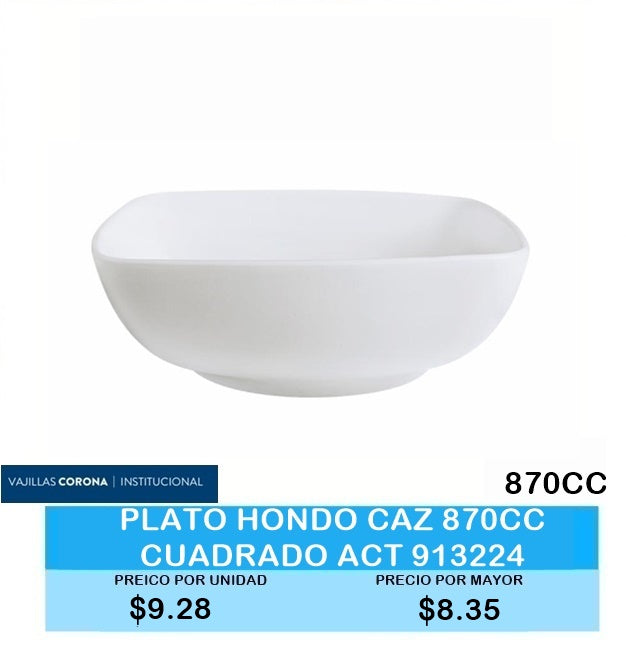 PLATO HONDO CUADRADO 870 CC