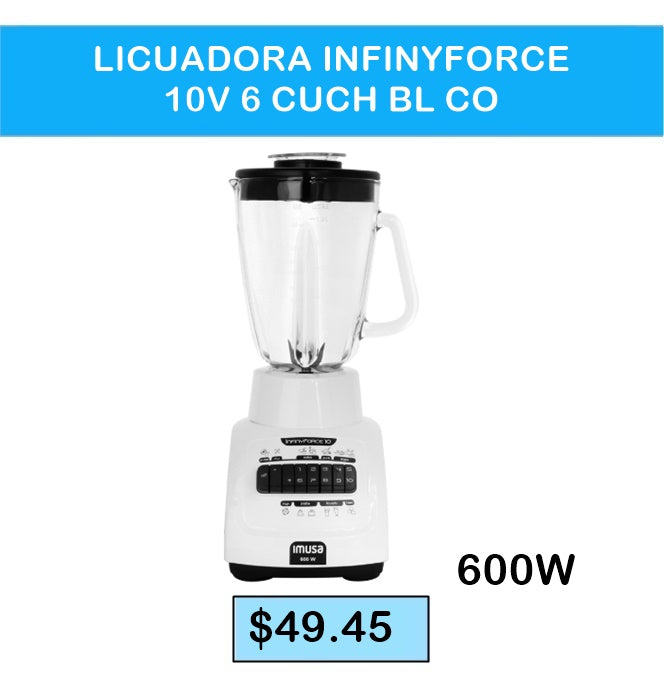 LICUADORA INFINYFORCE 10V 6 CUCHI BL CO