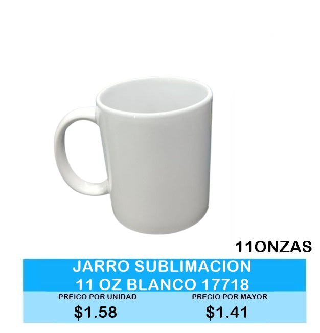 Jarro Sublimaciòn 11oz Blanco