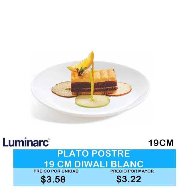 PLATO POSTRE 19CM DIWALI BLANC