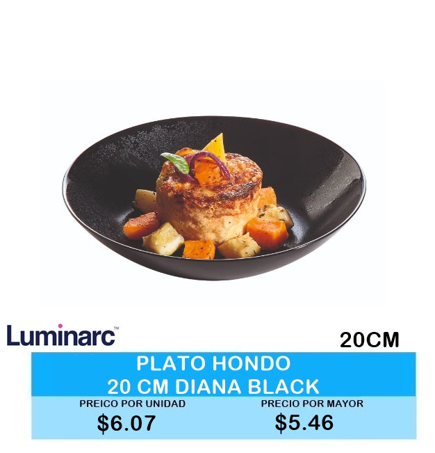 PLATO HONDO 20CM DIANA BLACK
