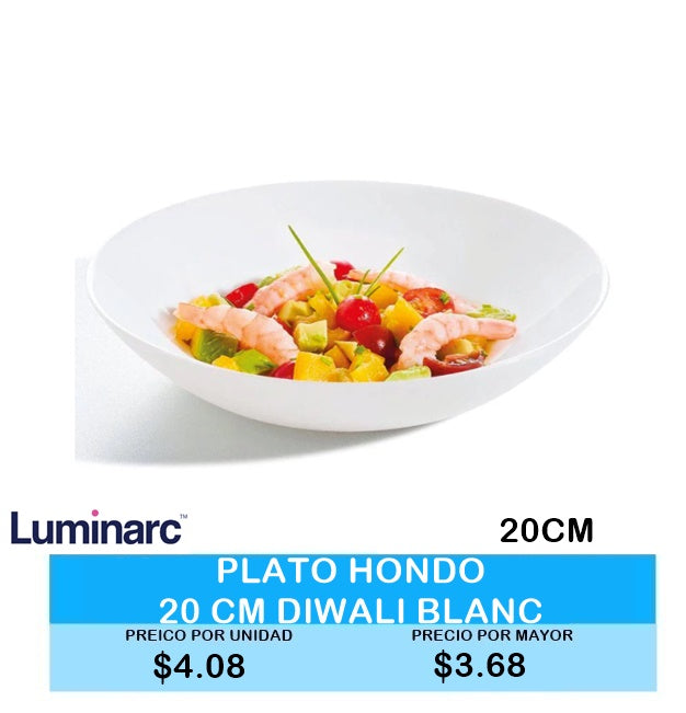 PLATO HONDO 20CM DIWALI BLANC