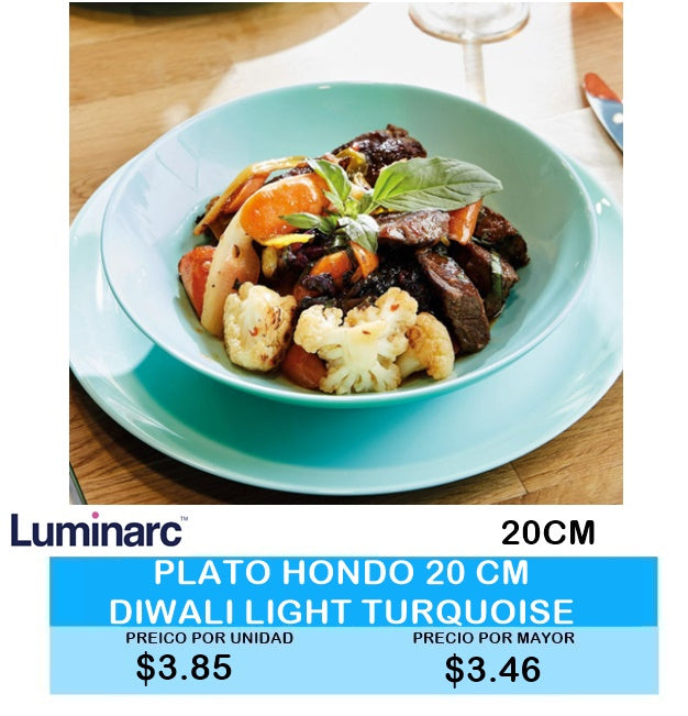 PLATO HONDO 20CM DIWALI LIGHT TURQUOISE