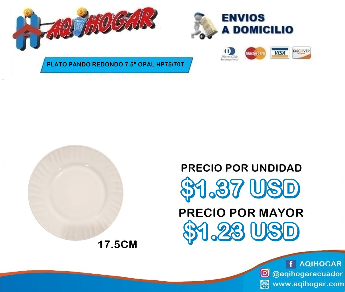 Plato Pando Redondo 7.5"
