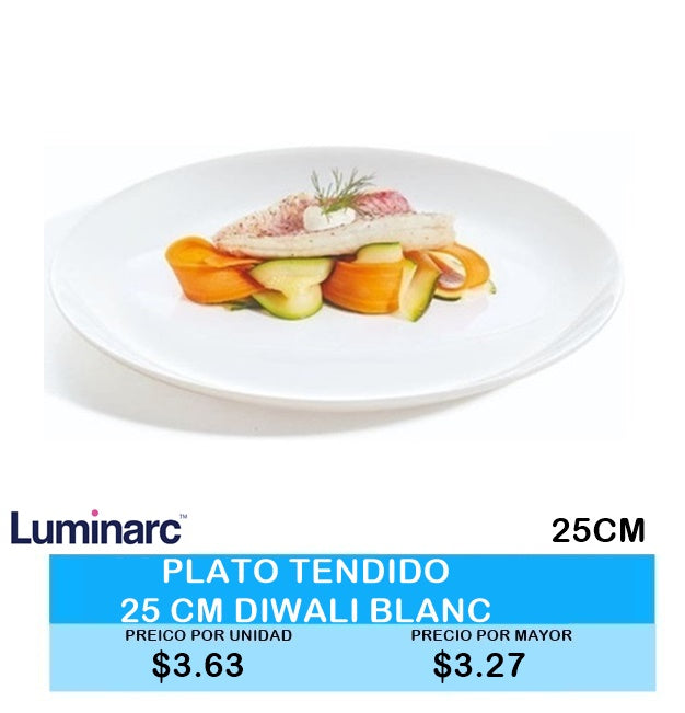 PLATO TENDIDO 25CM DIWALI BLANC