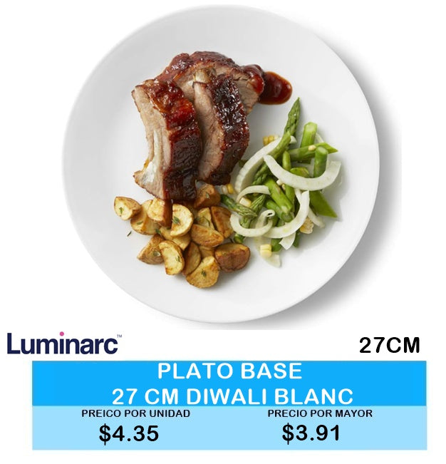 PLATO BASE 27CM DIWALI BLANC