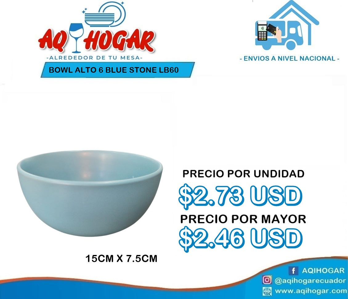 BOWL ALTO 6 AZUL STONE LB60