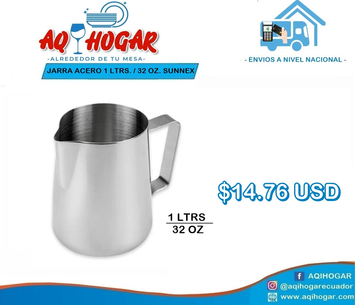 Jarra de Acero 1 LTRS./32 OZ. Sunnex