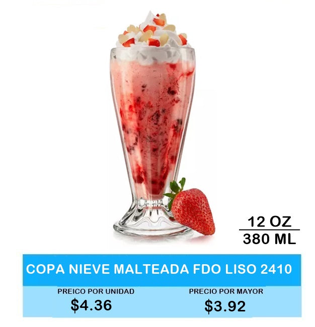 COPA NIEVE MALTEADA LISO 12OZ 380ML