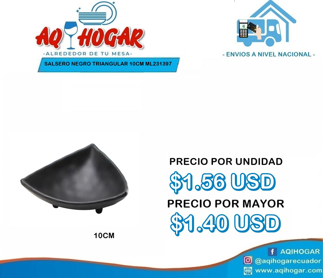 Salsero Negro Triangular 33 10cm ML231397