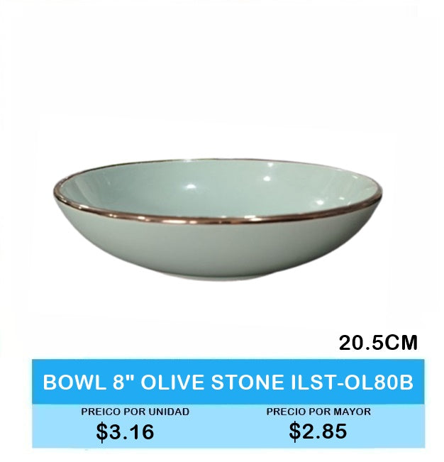 BOWL 8 OLIVE STONE 20.5CM