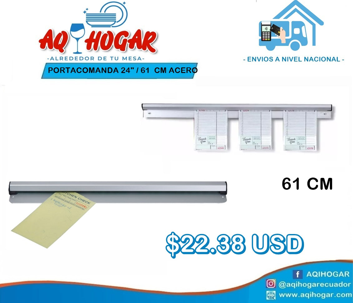 Portacomanda 24"/ 61cm ACERO