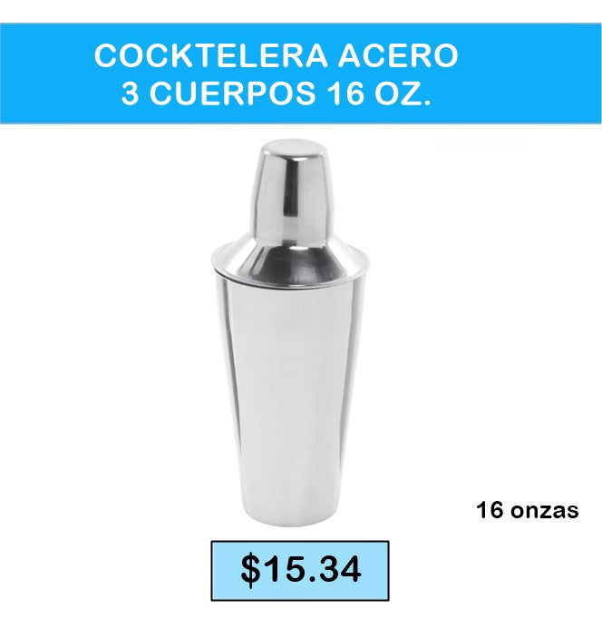 Cocktelera Acero 3 cuerpos 16oz