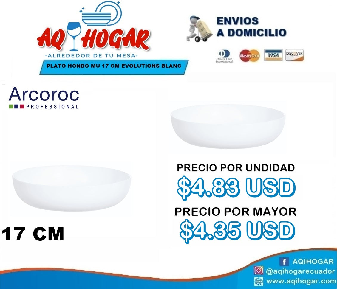Plato hondo MU 17CM EVOLUTIONS BLANC