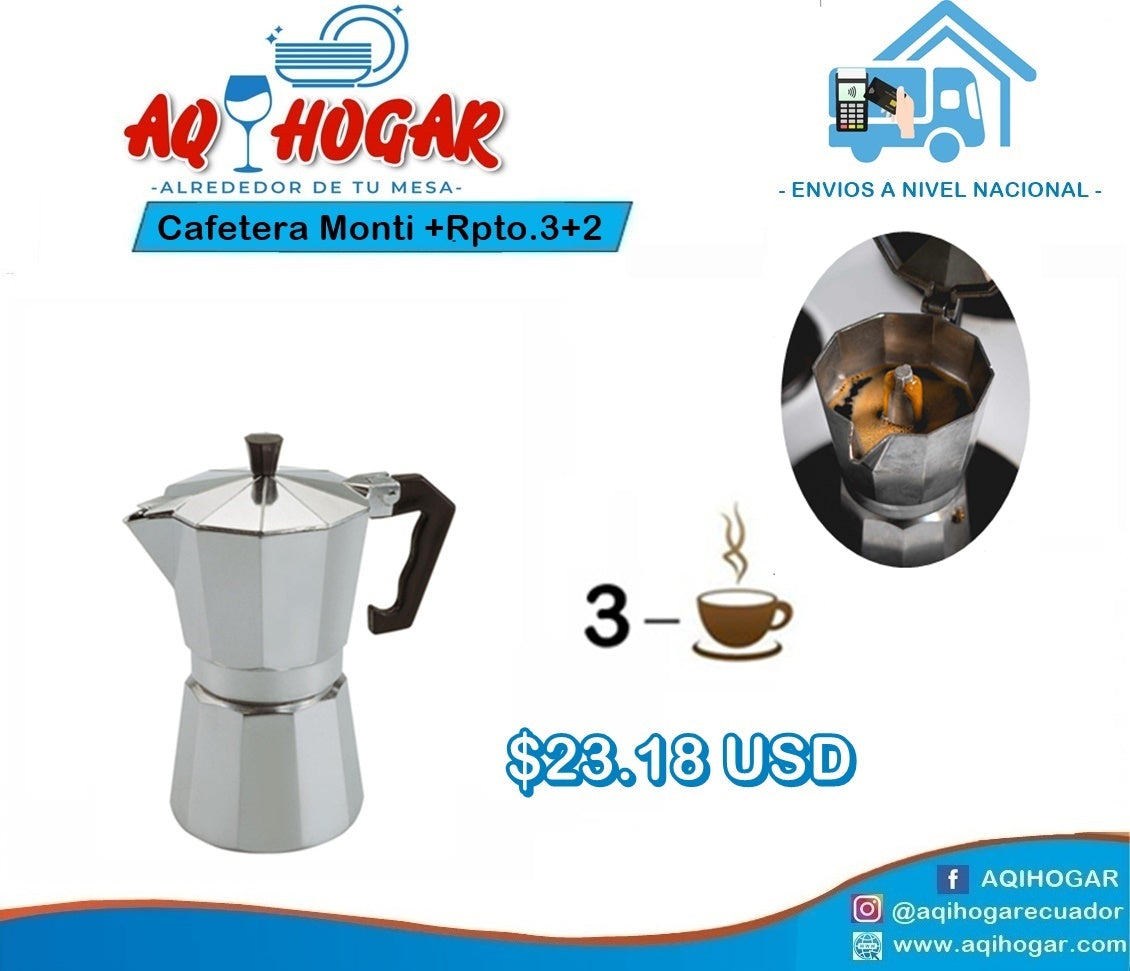 Cafetera Monti+Rpto. 3+2