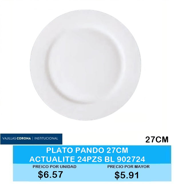 PLATO PLANDO 27CM ACTUALITE BLANCO