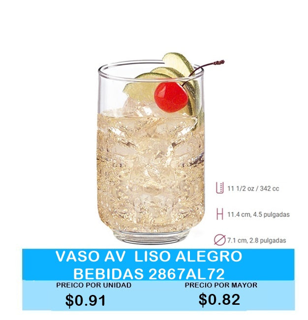 Vaso Av Liso Alegro Bebidas 2867AL