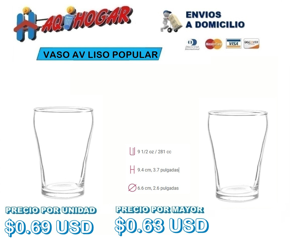 Vaso AV Liso Popular
