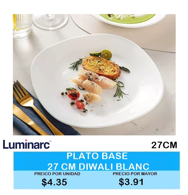 PLATO BASE 27CM DIWALI BLANC