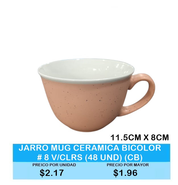 Jarro Mug Ceramica color #8 V/COLRS