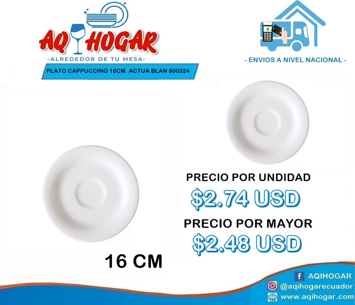 Plato capuccino16.3cm Actualite blanco