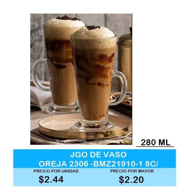 JGO DE VASO OREJA 280ML