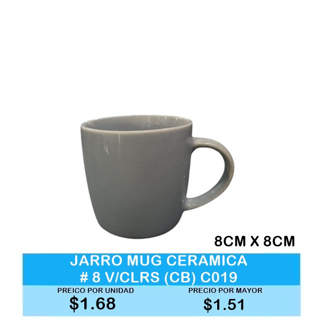 Jarro Mug Ceramica #8 Varios Colores