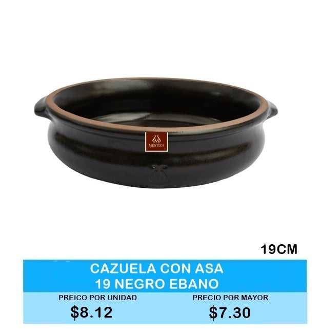 CAZUELA CON ASA 19 CM NEGRO EBANO