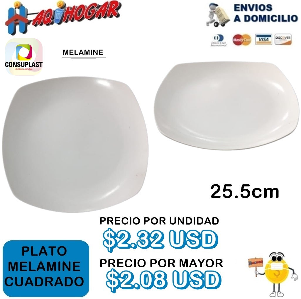 Plato de Melamine Cuadrado