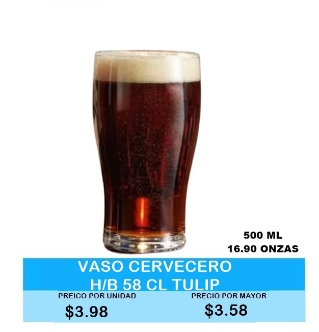 Vaso Cervecero H/B 58 CL TULIP