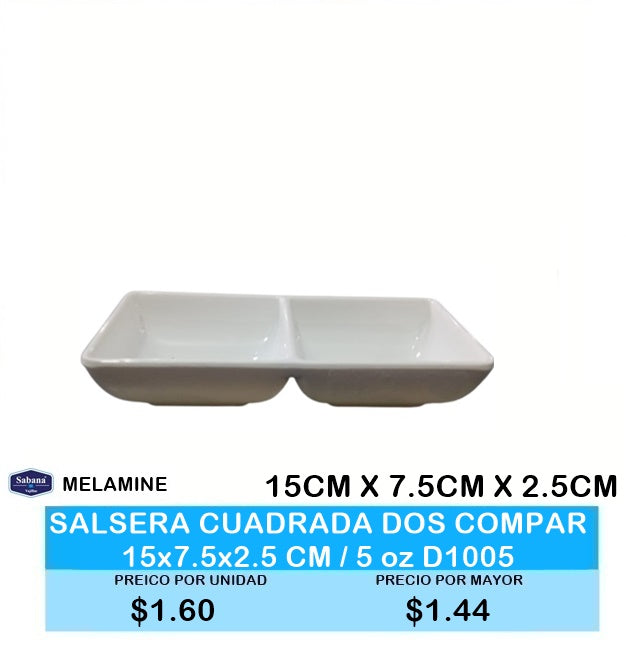 Salsera Cuadrada 2 Copartimentos