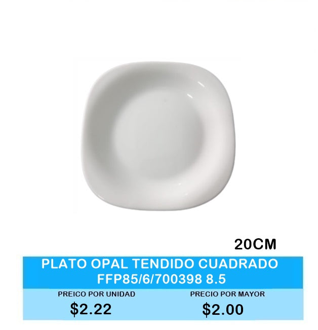 Plato Opal Tendido Cuadrado