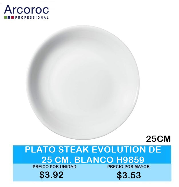 Plato Steak Evolution de 25cm. BLANCO H9859