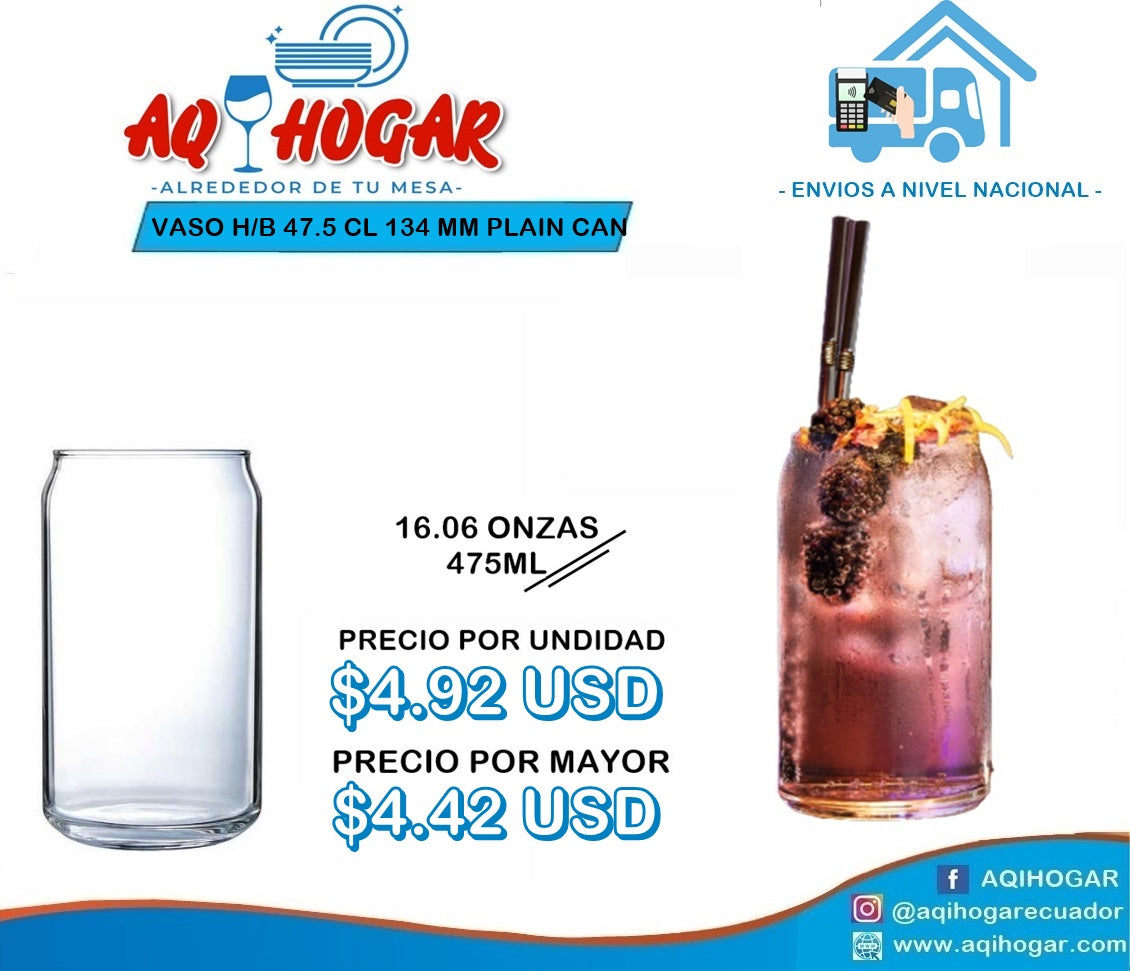 Vaso H/B 47.5CL 134 MM Plain Can