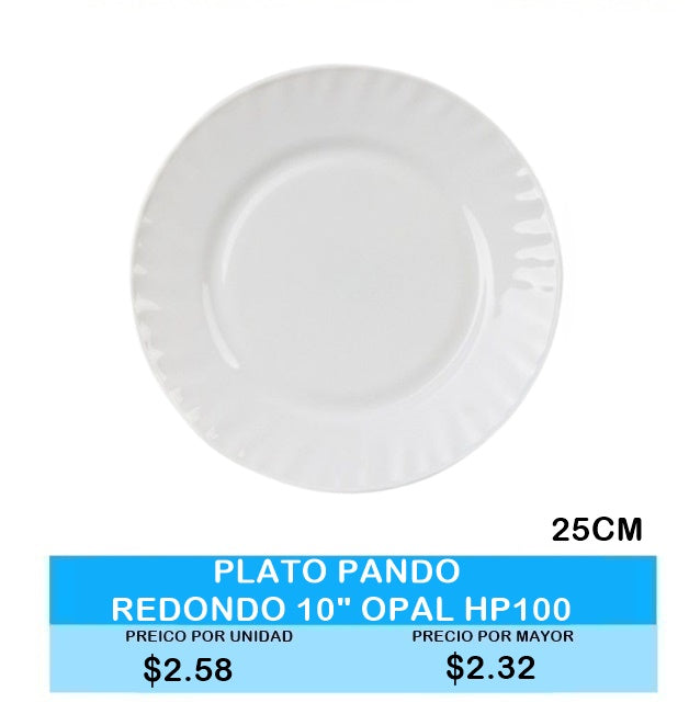 PLATO PANDO REDONDO 10 OPAL HP100
