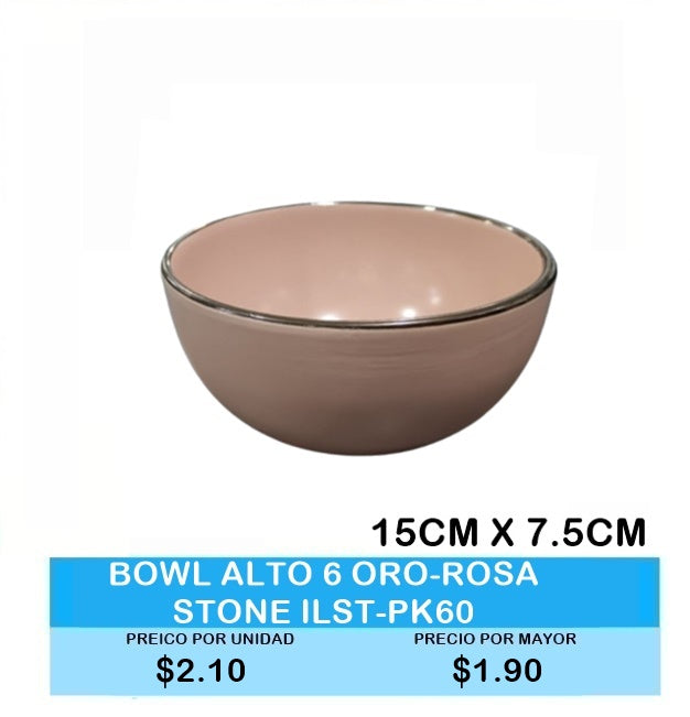 BOWL ALTO 6 ORO ROSA ST ILTS PK60
