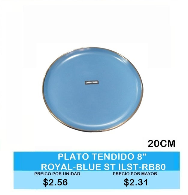 PLATO TENDIDO 8 ROYAL BLUE ST ILST RB80
