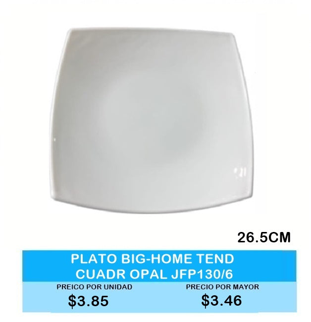 Plato Big-Home Tendido Cuadrado Opal