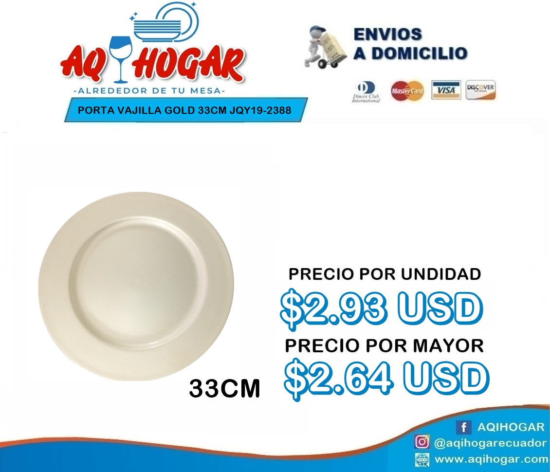 Porta Vajilla Gold 33cm JQY19-2388