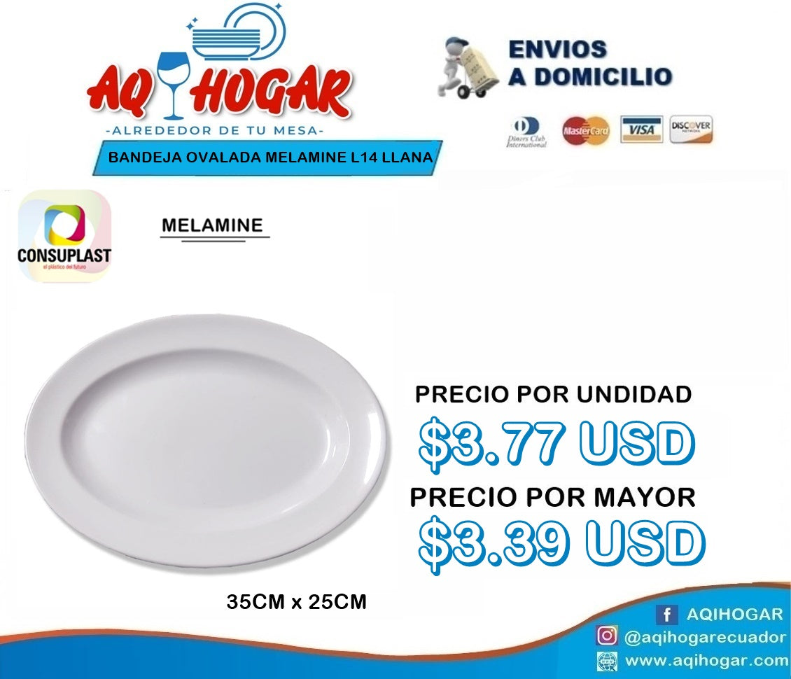Badeja Ovalada Melamine Llana