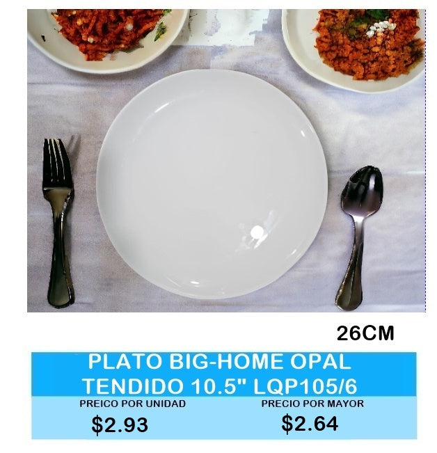 Plato Big-Home Opal Tendido 10.5" LQP105/6