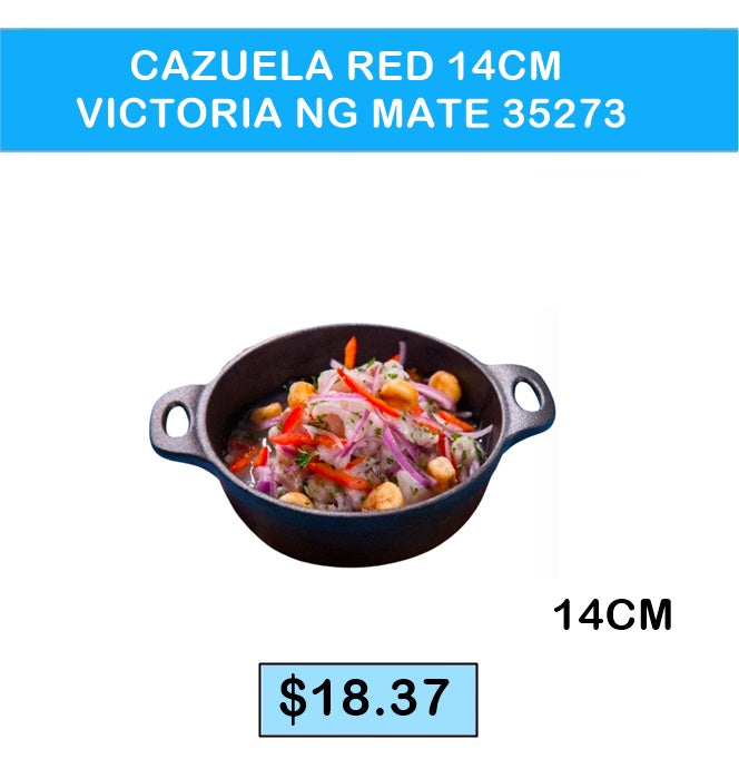 CAZUELA DE HIERRO FUNDIDO 14CM VICTORIA NEGRO MATE 35273